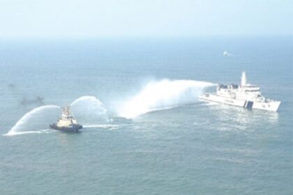 With simulated ferryboat fire, Coast Guard conducts mock search and rescue operation off Goa’s coast