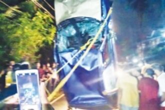 Woman, son killed as car plunges into  Sanguem river, hubby feared dead too