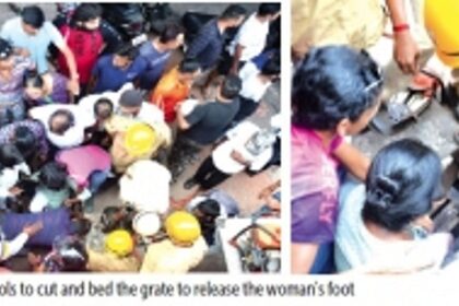 Woman’s foot gets stuck in poorly-designed drain cover on GMC underpass