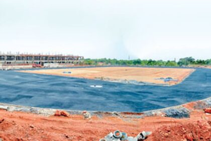 Work in progress on the track at Bambolim