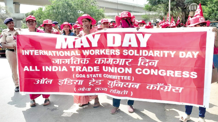 Workers Rally in Panjim on May Day Demanding Wage Hikes and Labour Reforms