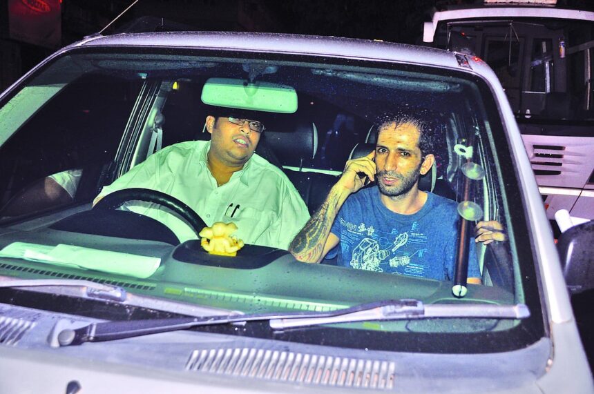 Yaniv Benahim alias Atala, who was granted bail by the NDPS Court on Tuesday leaving in a car along with his advocate Swapnil Nasnolkar in the city on Wednesday.