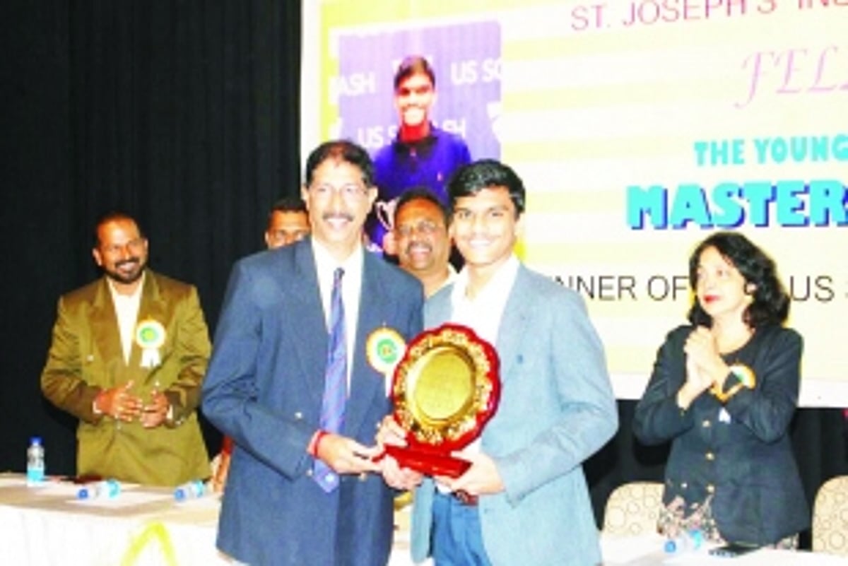 Yash felicitated by St Joseph Institute