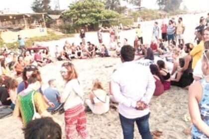 Yoga gaining popularity among foreigners  at Arambol beach