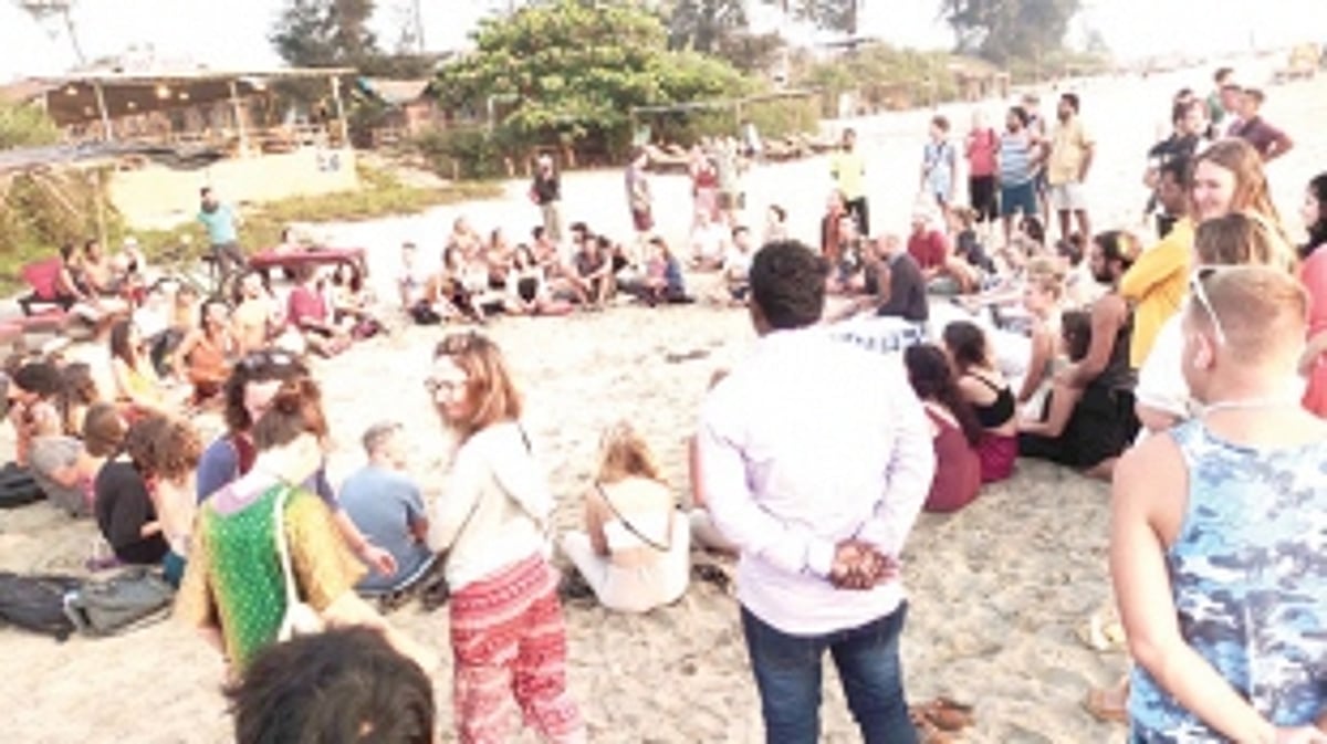 Yoga gaining popularity among foreigners  at Arambol beach