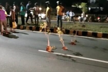 person loses life while Crossing National Highway Kadamba Road; Locals Demand Safety Measures