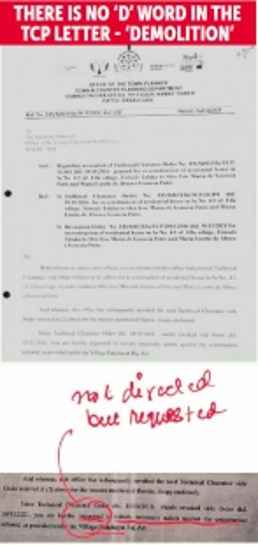 ‘Demolition’ of Old Goa structure, just lip service, no order yet 1 ‘Demolition’ of Old Goa structure, just lip service, no order yet