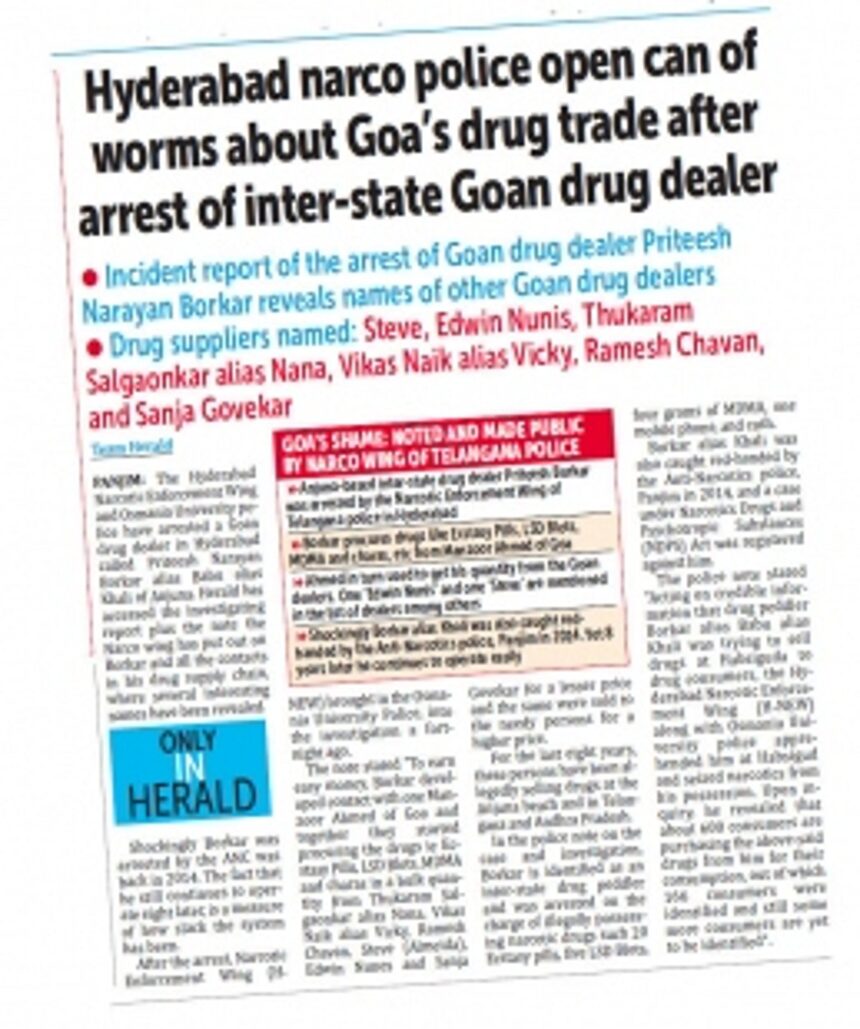 ‘Don’t have any idea about these drug dealers’; Goa Police clueless on Telangana Police’s findings