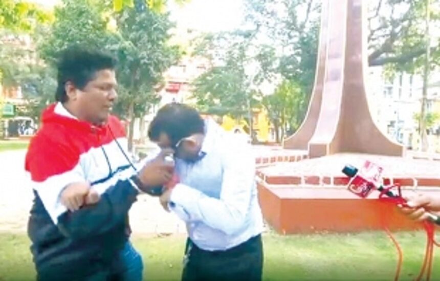 ‘Paint’ attack on activist opposite police HQs sparks public outrage; cops absence questioned