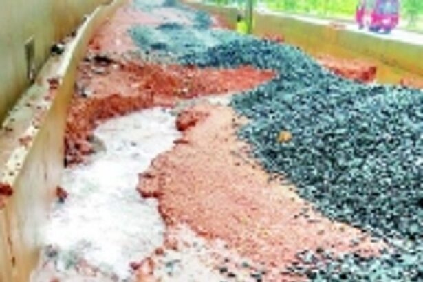 ‘Waterfall’ from under construction service road at Kerya puzzles commuters