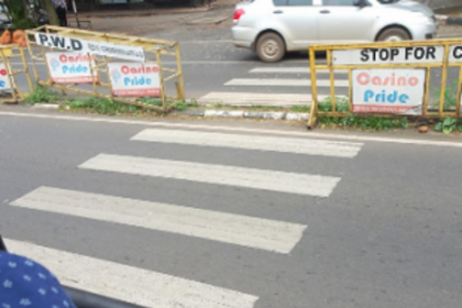 ‘Zebra crossing   at Panjim bus   stand confusing’
