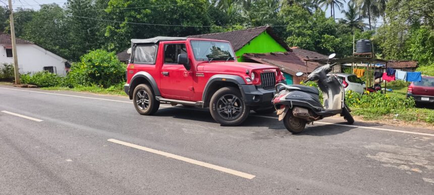 Tourist-Driven Thar Hits Scooter in Siolim, Woman Injured; Drunk Driving Suspected 1 04ab0c0f a8df 4e32 bb64 f361d316e11c