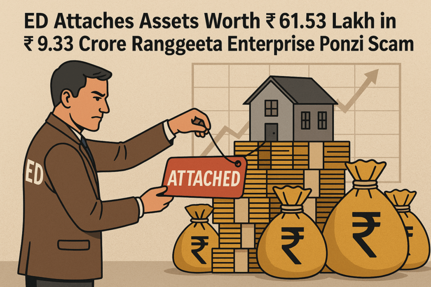 ED Attaches Assets Worth ₹61.53 Lakh in ₹9.33 Crore Ranggeeta Enterprises Ponzi Scam 1 20251003 1535 ED Seizes Assets simple compose 01k6mre14aerg9cbe4tn0rzye3