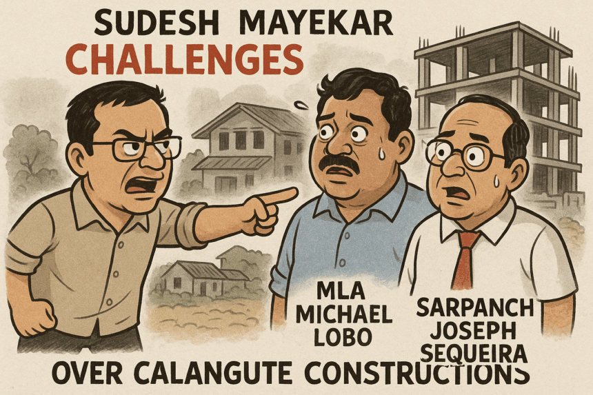 Sudesh Mayekar Challenges MLA Michael Lobo, Sarpanch Joseph Sequeira Over Calangute Constructions 1 20251018 1126 Political Debate in Calangute simple compose 01k7ty5x5hftg9tq56jv9jsx7h