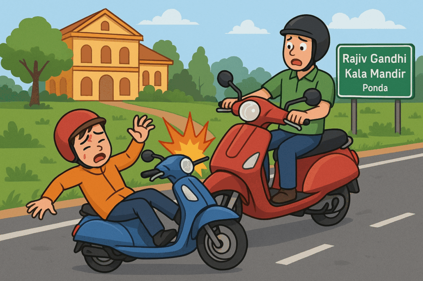 Minor Injured in Head-On Scooter Collision Near Rajiv Gandhi Kala Mandir, Ponda 1 20251022 1144 Scooter Collision Incident simple compose 01k858nycjfpybxx4v6ve6ng5q
