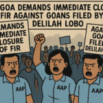 20251023 1233 Goa AAP Protest Scene simple compose 01k87xzkp6ex7tcjfxedk33a5b