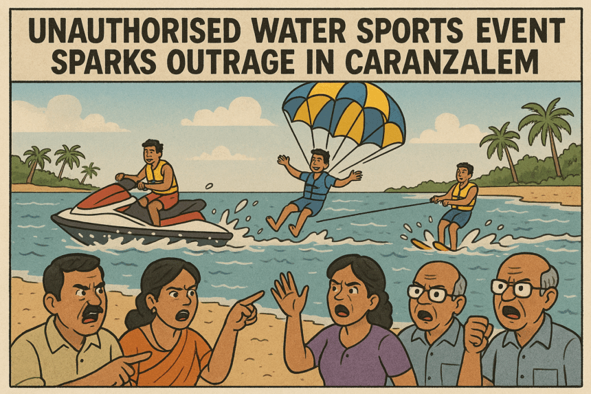 Carlos Alvares Ferreira Slams Illegal Water Sports Event at Caranzalem Beach, Questions Police and Tourism Dept Over Lapses 1 20251027 0959 Water Sports Controversy simple compose 01k8hyrd5eeagbptdky5xd0pr4