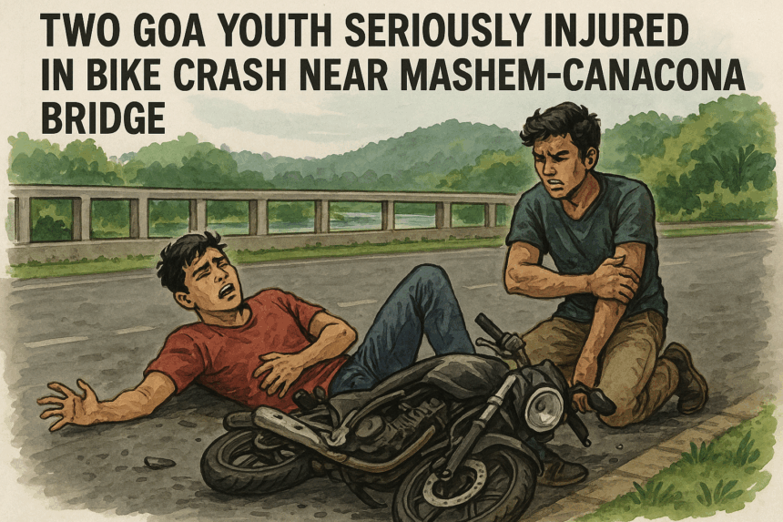 Two Goa Youth Seriously Injured in Bike Crash Near Mashem-Canacona Bridge 1 20251027 1125 Bike Crash Injuries simple compose 01k8j3nmdyftzrx6ea5119mx0w