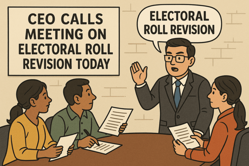 CEO to Meet Political Parties Today to Discuss Special Revision of Electoral Rolls 1 20251028 1011 CEO Meeting Illustration simple compose 01k8mhw21jfr4v0j2sv2yxkbhc