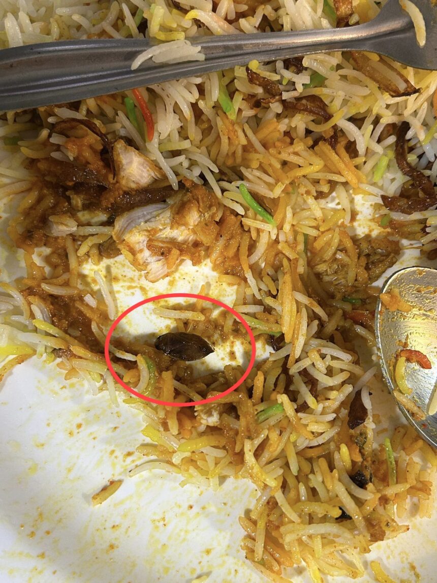 Customer Finds Cockroach in Chicken Biryani at Siolim Restaurant; Complaint Lodged 1 WhatsApp Image 2025 10 03 at 11.20.21 AM