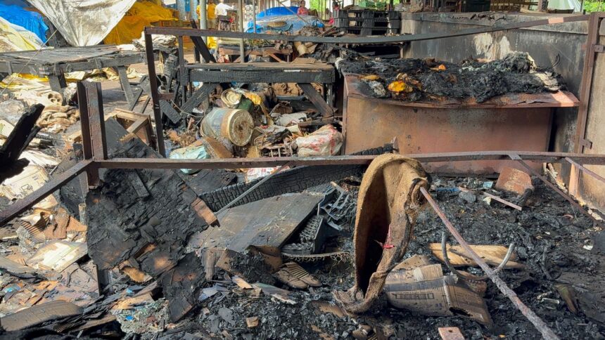 Fire engulfs 22 stalls at Curchorem GSUDA Market, no casualties reported 1 WhatsApp Image 2025 10 20 at 11.05.58 AM