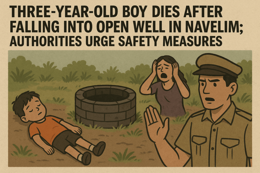Three-Year-Old Boy Dies After Falling Into Open Well in Navelim; Authorities Urge Safety Measures 1 20251107 1053 Urgent Safety Measures simple compose 01k9ec7htnegn8m0xxycf227zd