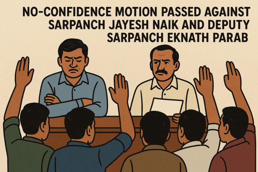 No-Confidence Motion Passed Against Sarpanch Jayesh Naik and Deputy Sarpanch Eknath Parab 1 20251117 1147 Village Leadership Vote Outcome simple compose 01ka879r2eect867afftrvjtpw
