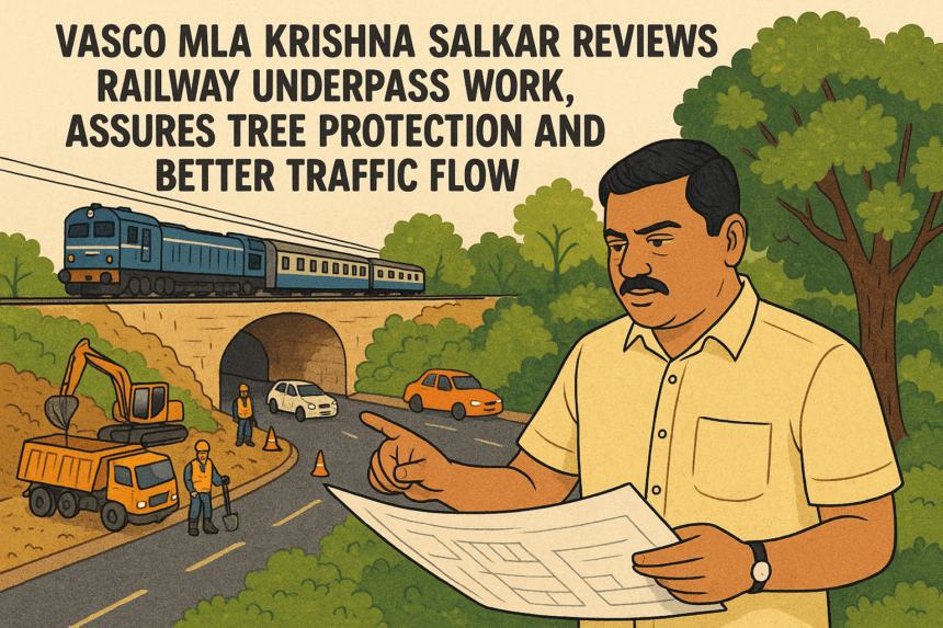 Vasco MLA Krishna Salkar Reviews Railway Underpass Work, Assures Tree Protection and Better Traffic Flow 1 20251122 1403 Krishna Salkar Inspects Underpass simple compose 01kanb23wneqbrfzrgjydc4xby