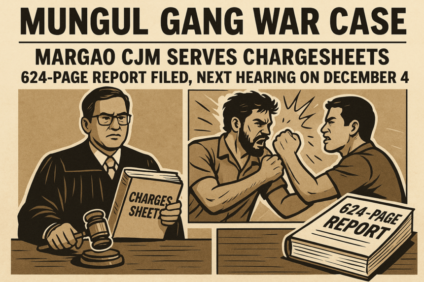 Mungul Gang War Case: Margao CJM Serves Chargesheets; 624-Page Report Filed, Next Hearing on December 4 1 20251126 1141 Legal Proceedings Illustration simple compose 01kazcgea9e6m95889hd2mg2be