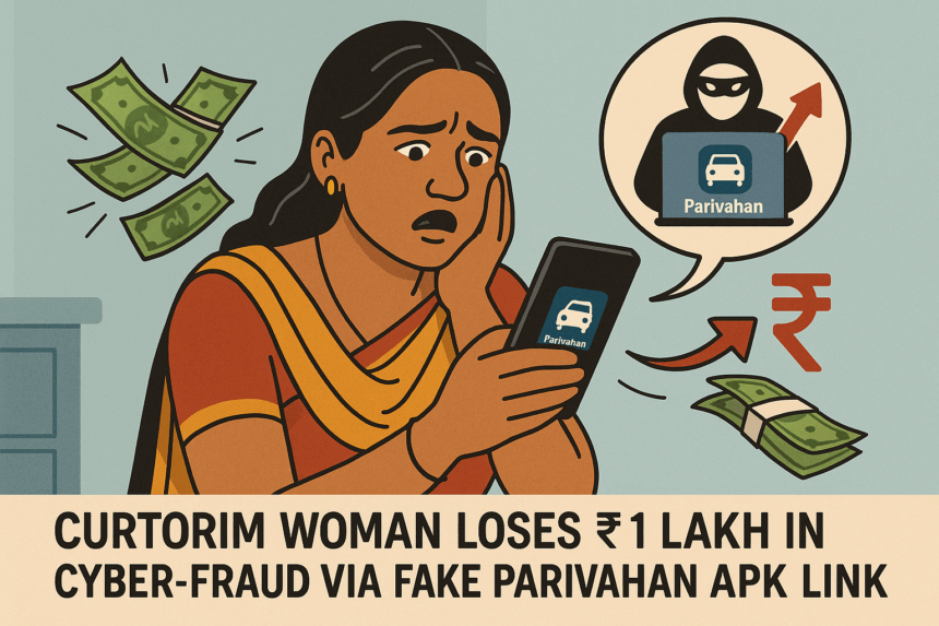 Curtorim Woman Loses ₹1 Lakh in Cyber-Fraud via Fake Parivahan APK Link 1 20251127 1025 Curtorim Cyber Scam simple compose 01kb1tk0aeexbay7xtxdk6kv16