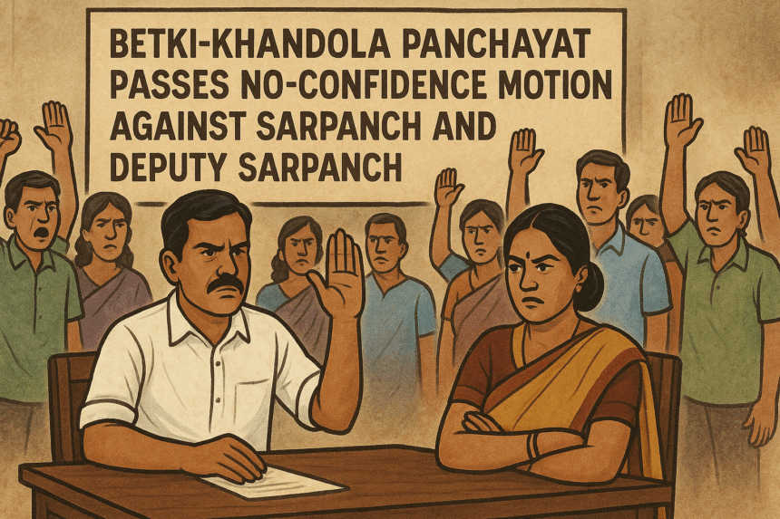 Betki–Khandola Panchayat Passes No-Confidence Motion Against Sarpanch and Deputy Sarpanch 1 20251127 1152 Panchayat Leadership Dispute simple compose 01kb1zhwxvewsbqhgj8y7g1488