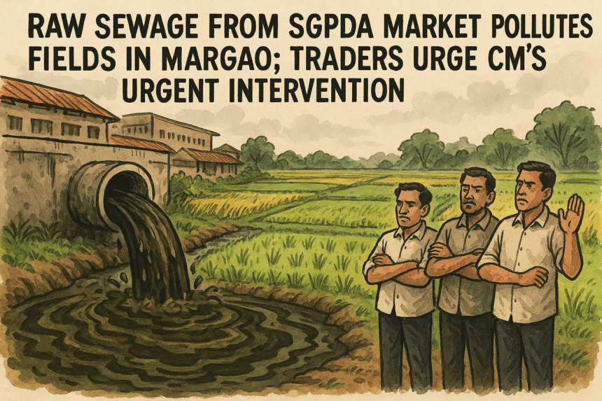 Raw Sewage from SGPDA Market Pollutes Fields in Margao; Traders Urge CM’s Urgent Intervention 1 20251128 1439 Sewage Pollution Alert simple compose 01kb4vfeprfbys59p7s1aqebvy