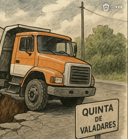 Cement-Laden Goods Carrier Gets Stuck After Road Caves In Near Quinta de Valadares 1 Screenshot 2025 11 17 143327