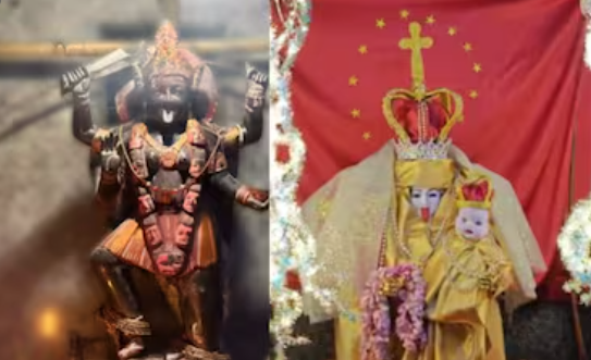 Kaali Mata Idol Dressed Like Mother Mary Sparks Controversy at Mumbai Temple; Priest Claims Divine Instruction in Dream 1 Screenshot 2025 11 26 092828