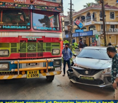Truck crashes into rent-a-car and stationary bus in Porvorim 1 image 15