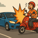 20251201 1436 Car Hits Scooter simple compose 01kbcjhfd3fqta5knv1dfm5df3