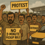 20251203 1551 Taxi Protest at Airport simple compose 01kbhvjr8bedea4qqsaq14j85s