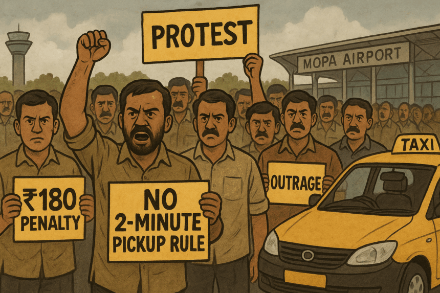 20251203 1551 Taxi Protest at Airport simple compose 01kbhvjr8bedea4qqsaq14j85s