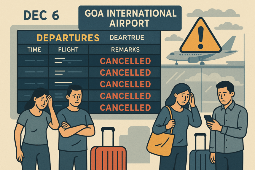 Multiple Flights Cancelled at Goa International Airport on Dec 6 Amid Operational Disruptions 1 20251206 1247 Goa Airport Disruptions simple compose 01kbs88zs2eqes6by17rz8t2f9