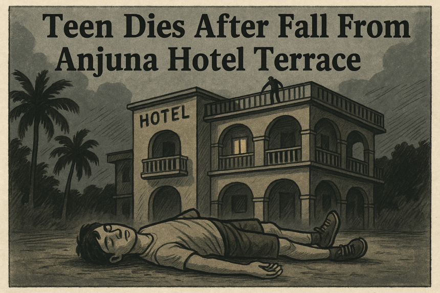 19-Year-Old Tourist from West Bengal Dies After Fall from Anjuna Hotel Terrace; Police Launch Probe 1 20251211 1134 Anjuna Terrace Tragedy simple compose 01kc602tqqesyvwg0k28bmtavx