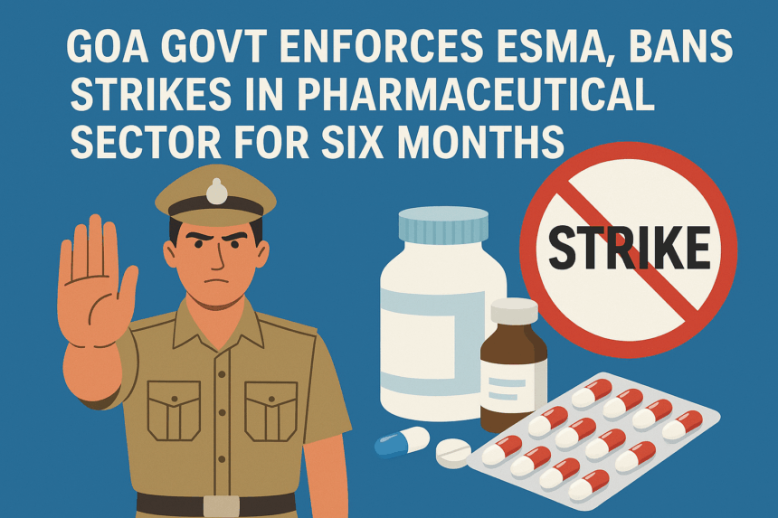 Goa Govt Enforces ESMA, Bans Strikes in Pharmaceutical Sector for Six Months 1 20251212 1231 Goa Bans Pharma Strikes simple compose 01kc8nrg29fh5vmb5cg03m4v7w