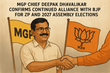 20251212 1557 MGP BJP Alliance Confirmed simple compose 01kc91hm9jeb7t5ydn6jtta0d3