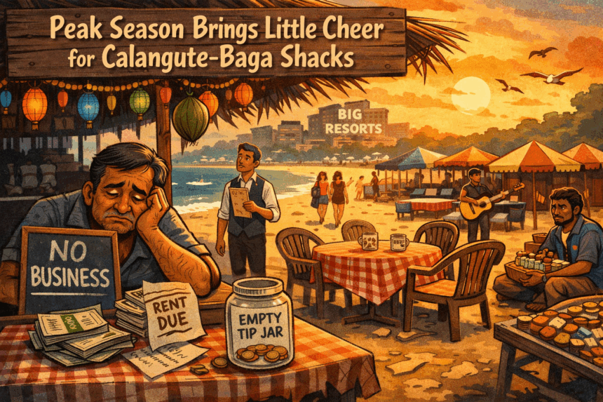 Peak season brings little cheer for Calangute–Baga shacks 1 20251229 0852 Quiet Beach Shacks simple compose 01kdm201raehbac3zn3mtkhcbb