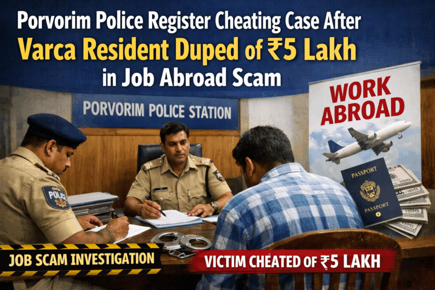 Porvorim Police Register Cheating Case After Varca Resident Duped of ₹5 Lakh in Job Abroad Scam 1 20251229 1229 Job Scam Investigation simple compose 01kdmee1y0ea8s22q58mgm8h42