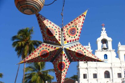 Holiday Star on background of a Church Panaji Goa 2