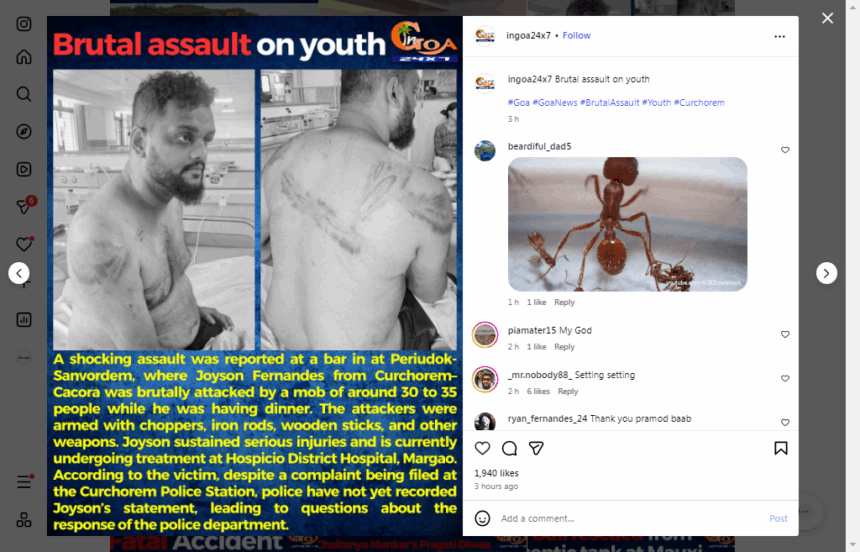 Brutal mob attack leaves Curchorem man critically injured 1 ScreenShot Tool 20251201164150