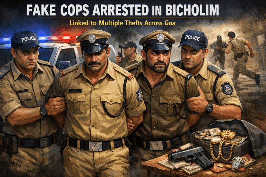 Two Imposters Posing as Police Officers Arrested in Bicholim After Chase; Linked to Multiple Thefts Across Goa 1 20260108 1028 Image Generation simple compose 01kedzfassejxvrhdrh91fsvk5
