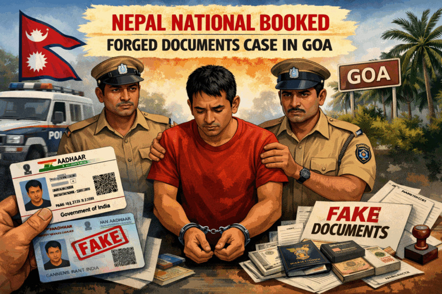 Nepal National Booked for Using Forged Documents to Obtain Aadhaar and PAN Card in Goa 1 20260109 1116 Image Generation simple compose 01kegmn0qwf7eb3s1g22z1p9wa
