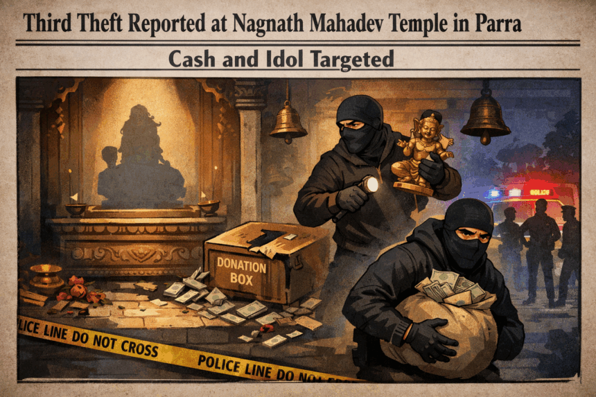 Third Theft Reported at Nagnath Mahadev Temple in Parra; Cash and Idol Targeted 1 20260109 1216 Image Generation simple compose 01kegr2teqecbbcrnwjf85xz34