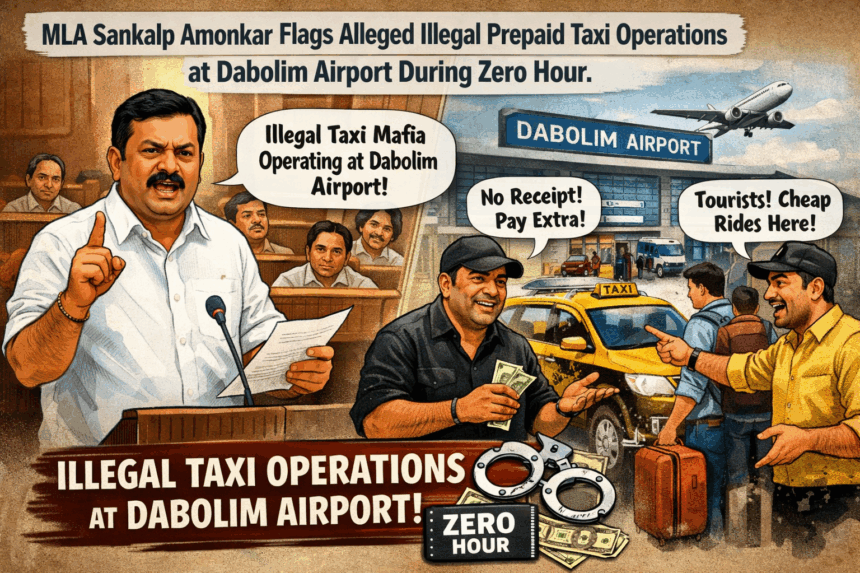 MLA Sankalp Amonkar Flags Alleged Illegal Prepaid Taxi Operations at Dabolim Airport During Zero Hour 1 20260113 1420 Image Generation simple compose 01kev8q1s9eqrr34bsq41y0xm0 1